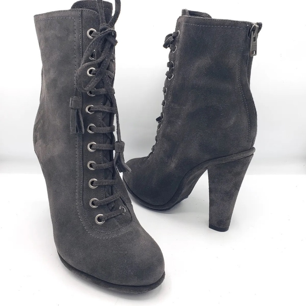 Allsaints Grimsby Grey Suede Booties